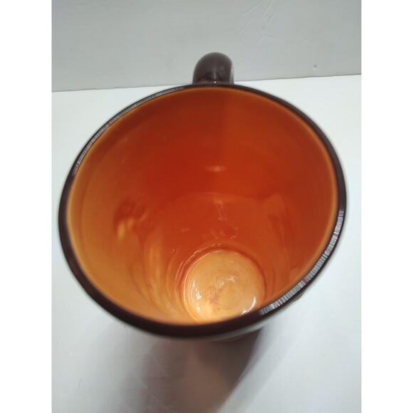 Kimberly Poloson MWW Market 16 oz. Coffee Mug Cup Embossed Rooster Red/Brown - Picture 3 of 4